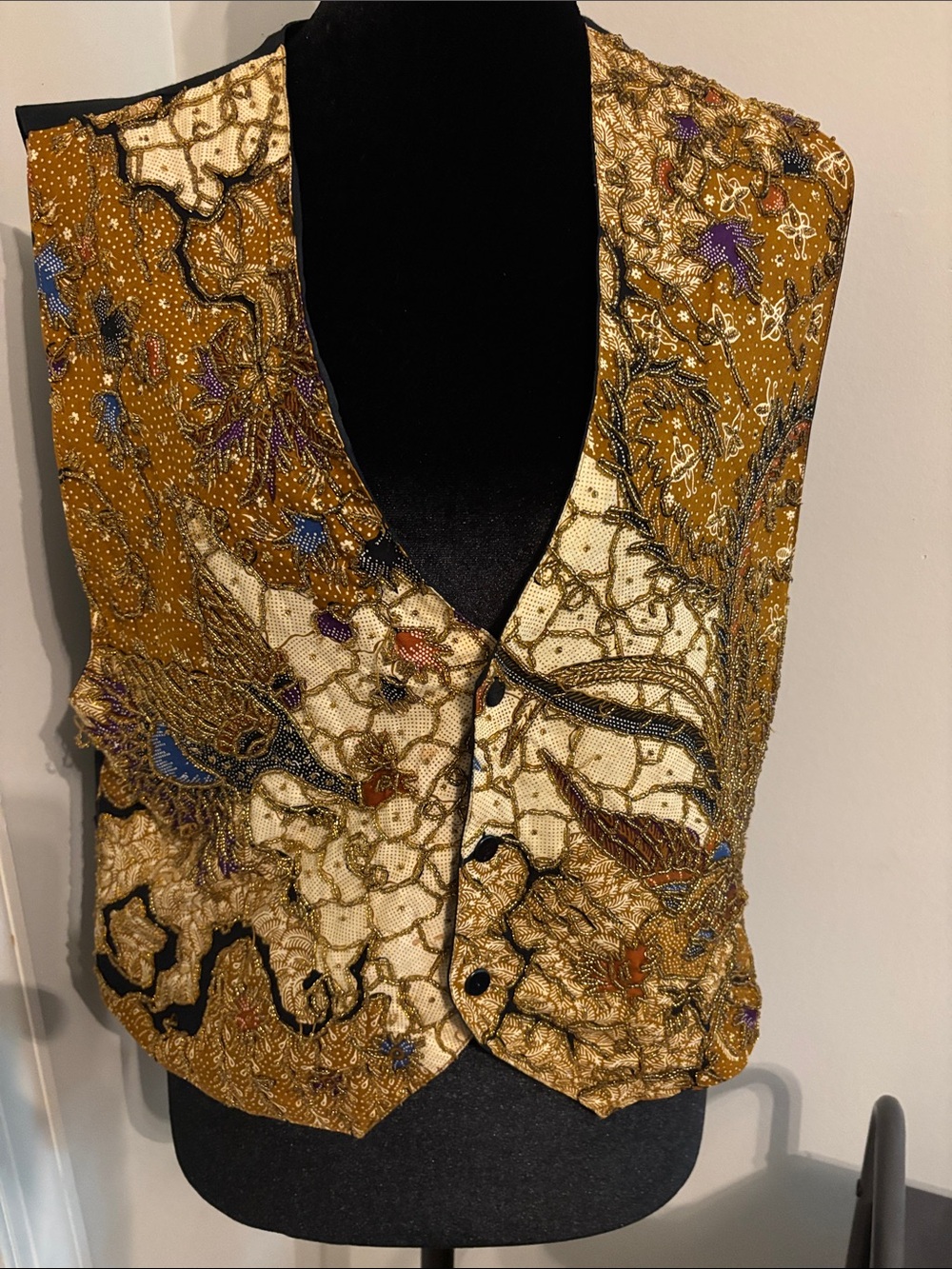 Beaded Vest Gold Beige Medium
